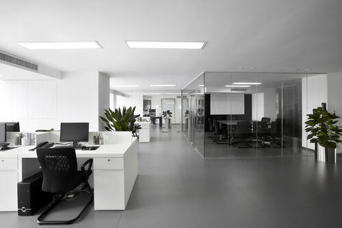office furniture, flooring, wall coverings, ceilings and partitions